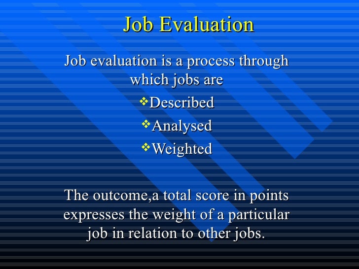 Job Evaluation