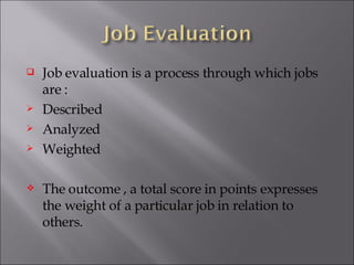 Job Evaluation Point Method | PPT
