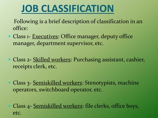 Management Job Classification System Job evaluation and wage plan | PPTX