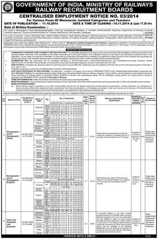 Job notification-rrb-notified-recruitment-for-1406-various-ministerial-isolated-categories-teachers-posts-2014