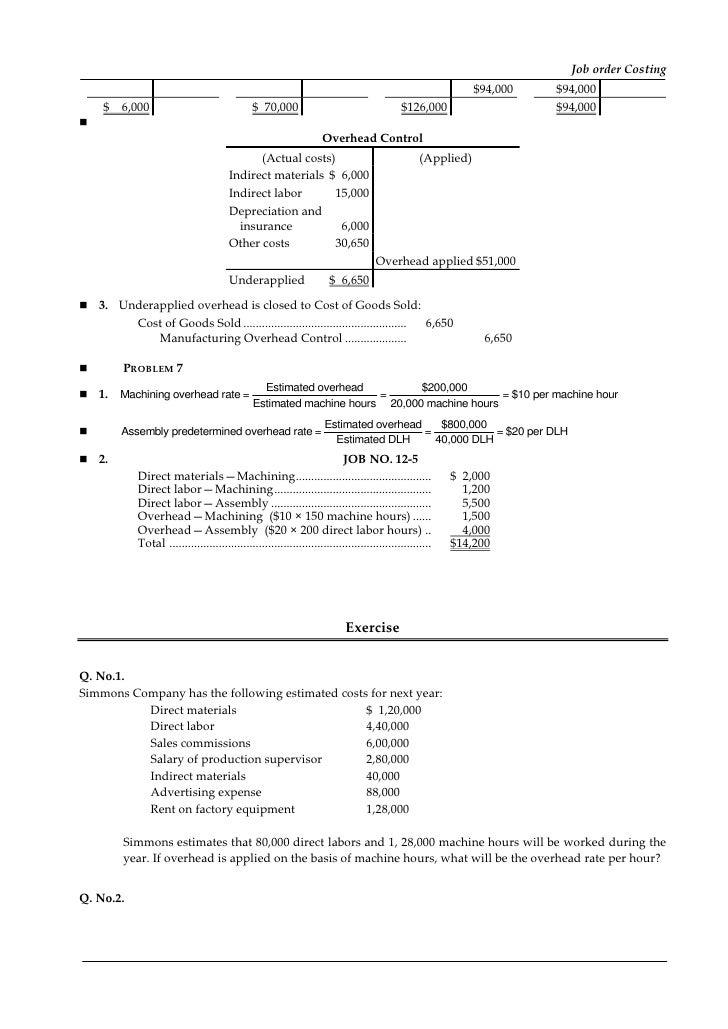 Job order costing jnu