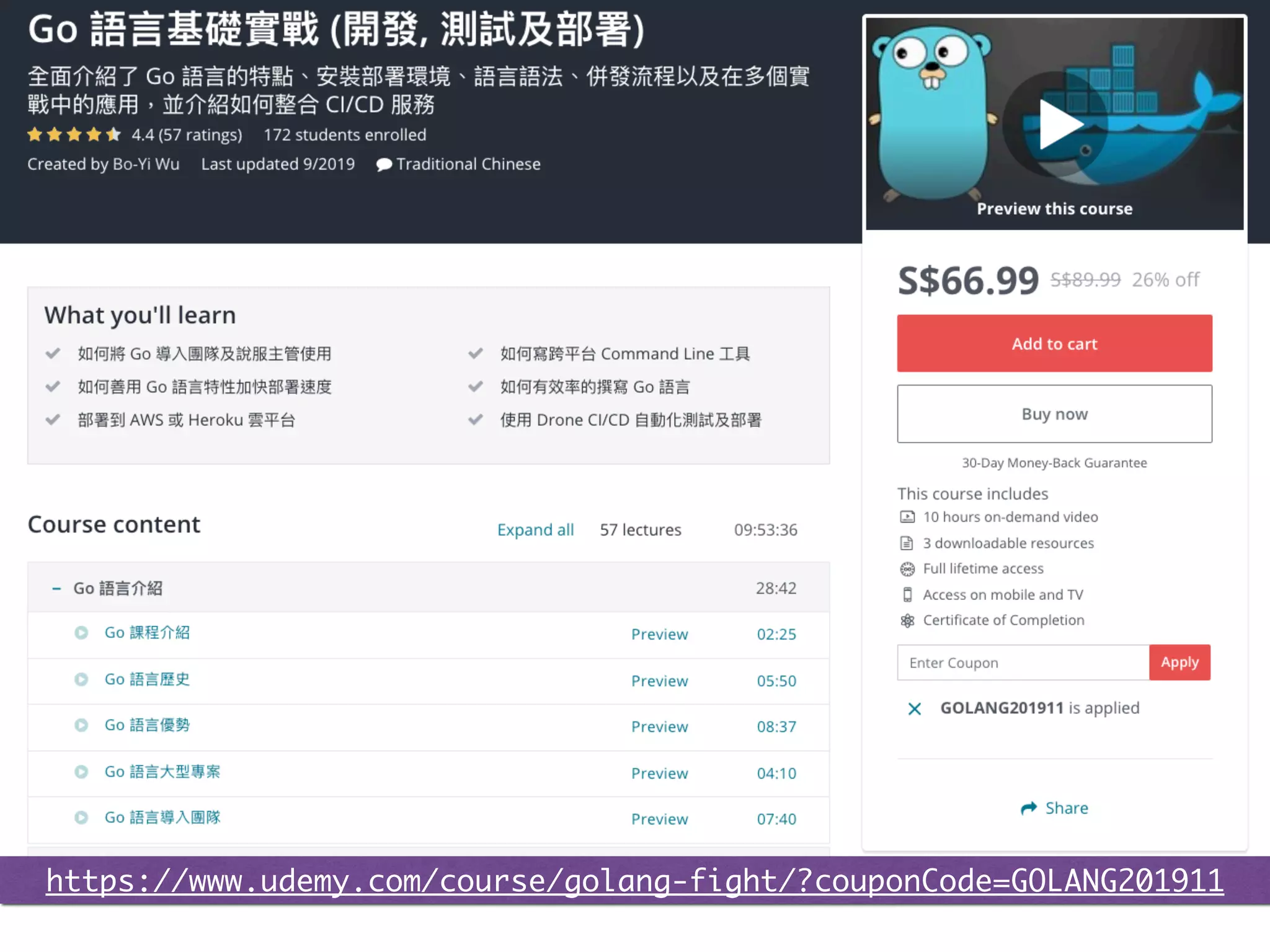 https://www.udemy.com/course/golang-fight/?couponCode=GOLANG201911
 