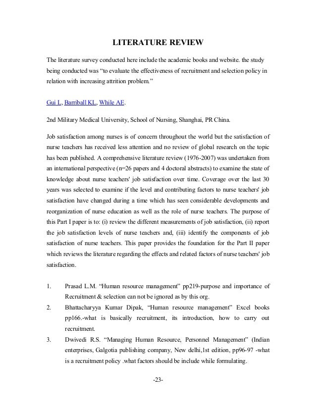 Research papers on nursing job satisfaction