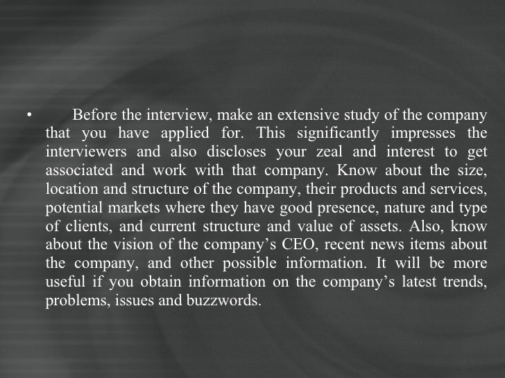 Homework before interview image