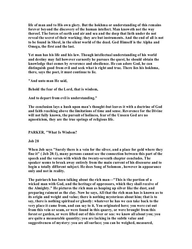 Job 28 Commentary - 