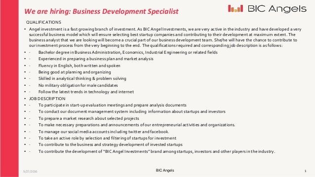 we are hiring business development specialist business development specialist job description