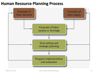 Human Resource Planning ProcessHuman Resource Planning Process
March 23, 2015 12Job Analyses & HR Planning
 
