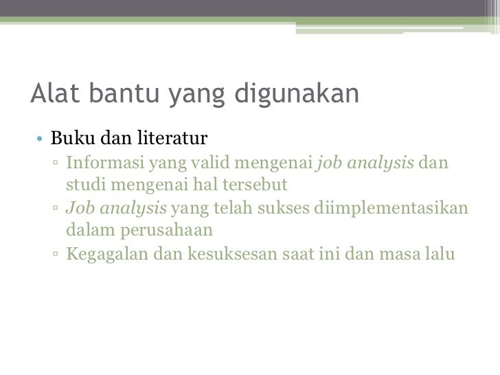 Job analysis
