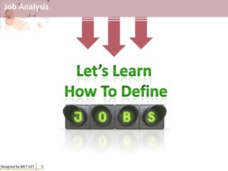 Job Analysis
Designed by MET-CET 5
 