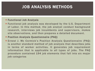 Job Function Analysis Job analysis | PPTX