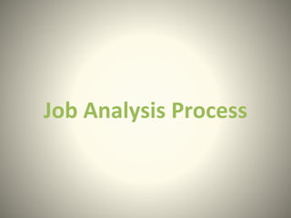 Job Analysis Process
 