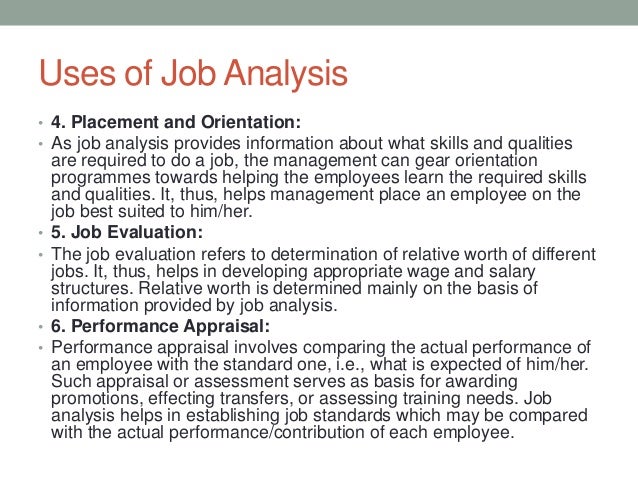 Job analysis