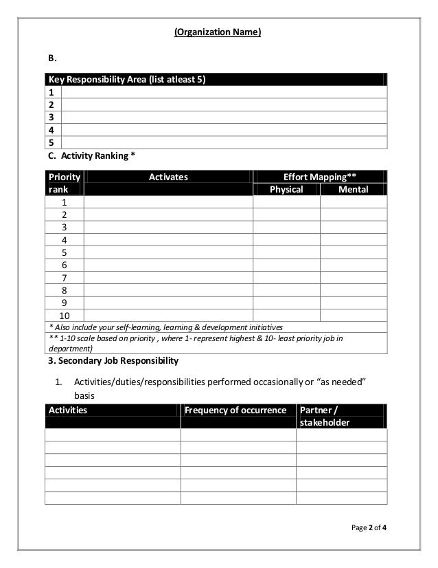 Job analysis PAQ methodology