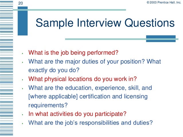 how to conduct a job interview sample questions