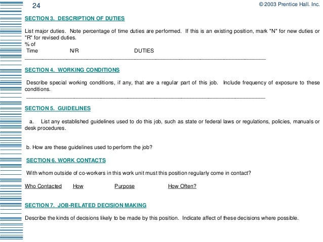 job analysis and description
