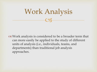 Job analysis and performance [english] | PPTX
