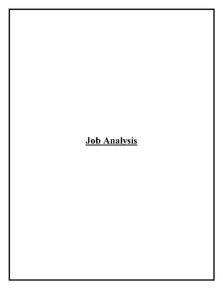 Job Analysis
 