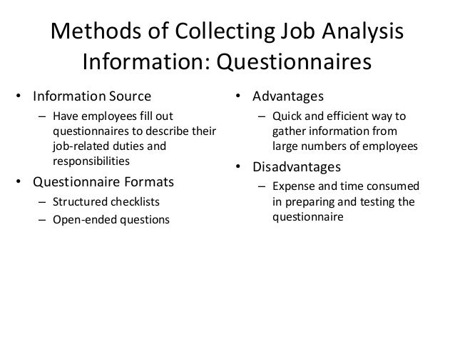 job analysis l5 job analysis questionnaires