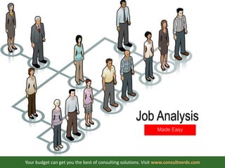 Job Analysis
Made Easy
Your budget can get you the best of consulting solutions. Visit www.consultnerds.com
 