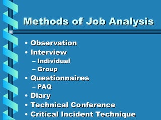 Comprehensive Job Analysis Comprehensive Job Analysis: Methods, Applications, and Organizational ...