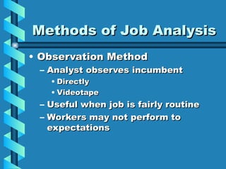 Job Method Comprehensive Job Analysis: Methods, Applications, and Organizational ...