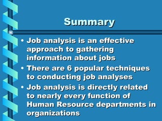 Comprehensive Job Analysis Comprehensive Job Analysis: Methods, Applications, and Organizational ...