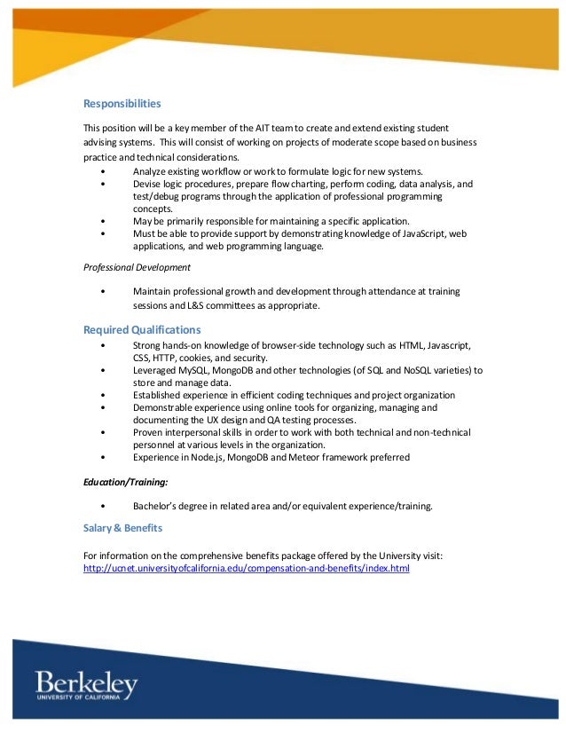 Hot Jobs Application Programmer for UC Berkeley s College of Letters… Hot Jobs Application Programmer for UC Berkeley s College of Letters…