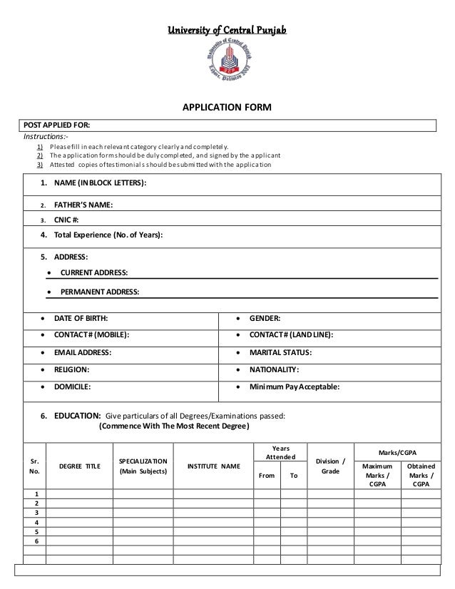 job application form for teaching professor post format application form for any job