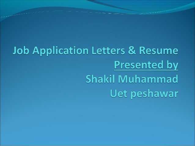 Job Application Letters Resume