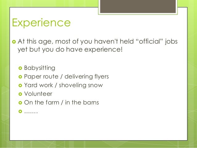 apply for a babysitting job