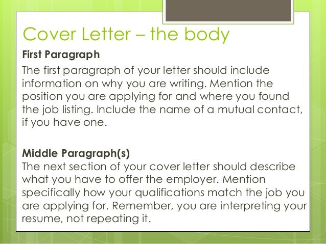 Purdue OWL, Cover Letter Workshop Purdue OWL, Cover Letter Workshop