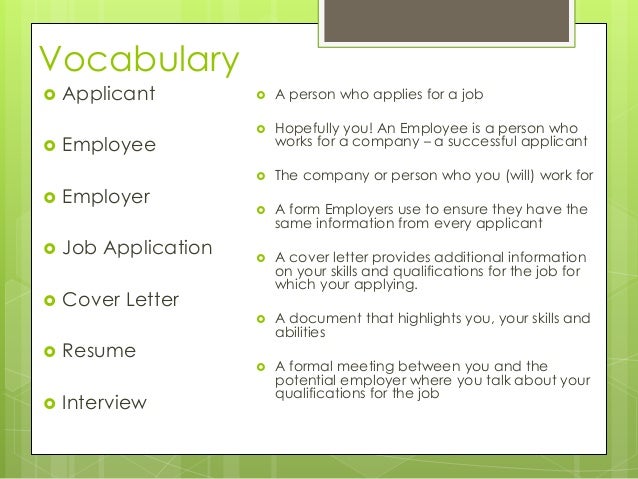 application letter vocabulary applications application letter vocabulary applications