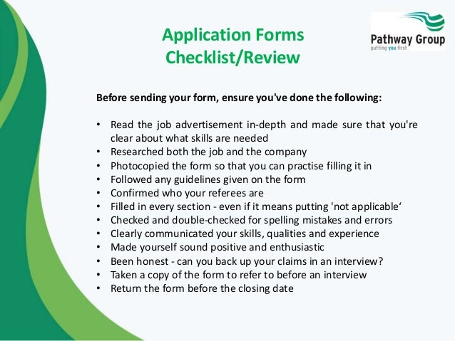 Job application skills
