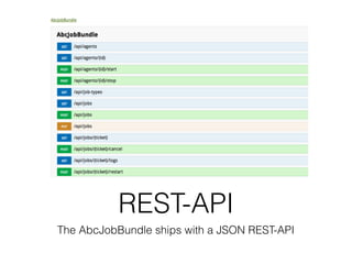 REST-API
The AbcJobBundle ships with a JSON REST-API
 