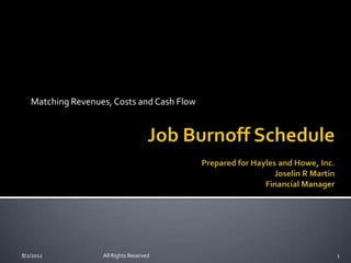 Matching Revenues, Costs and Cash Flow




8/2/2012           All Rights Reserved      1
 