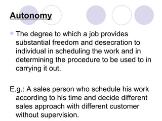 Job characteristic model | PPT