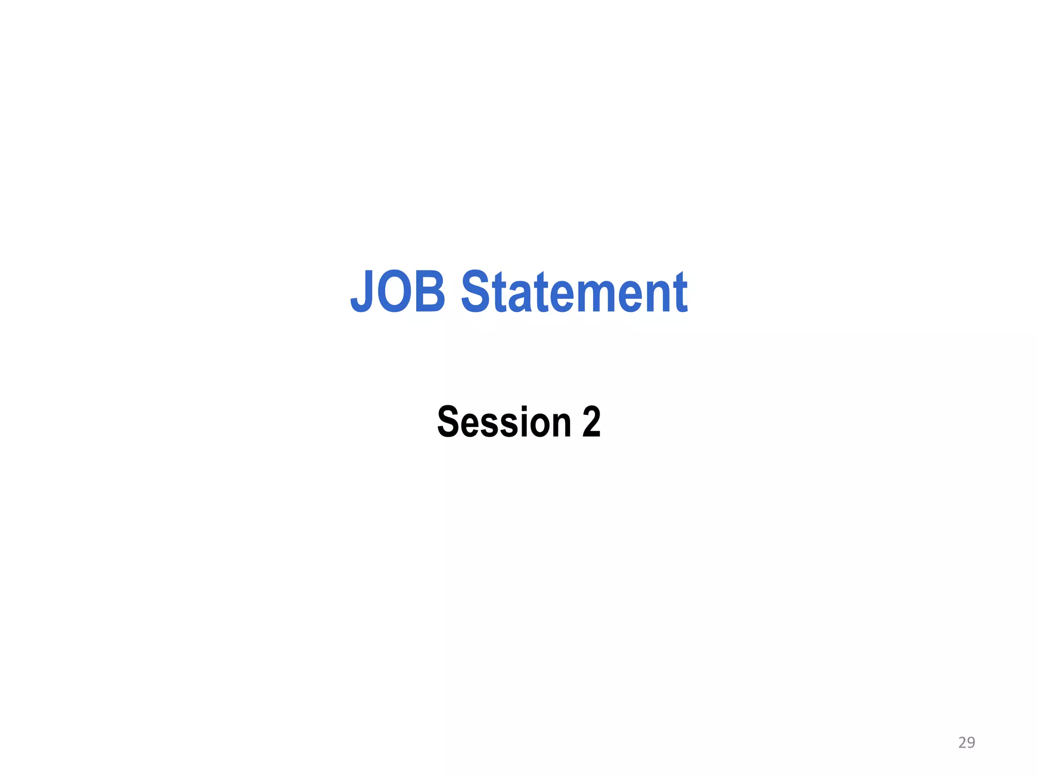 JOB Statement

   Session 2




                29
 