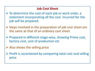 Job Costing Method Example Job costing and batch costing | PPTX