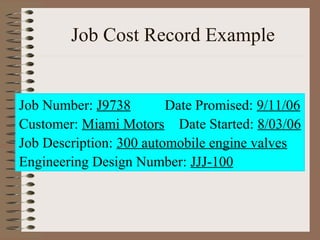 Job Number Examples Job costing Tutorial | PPT