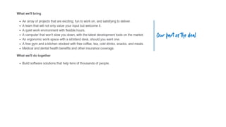 Our part of the deal
 