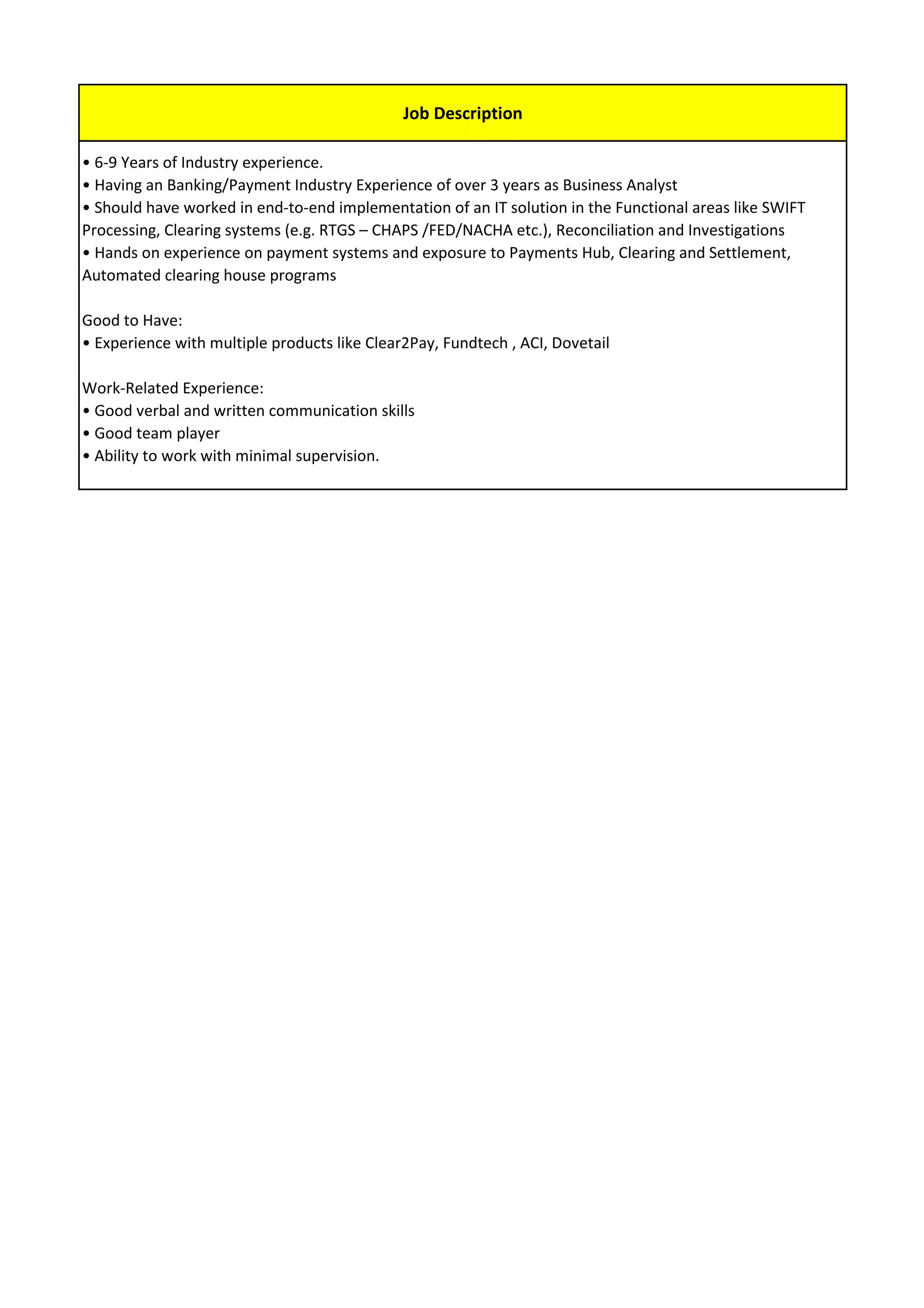 Clear2pay Job description | PDF | Programming Languages | Computing