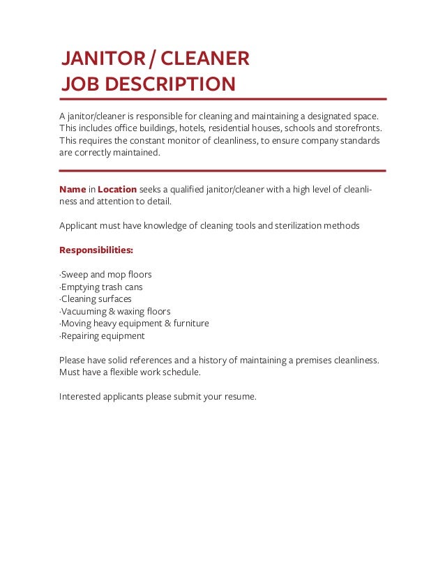 job description templates the definitive guide cleaning job advertisement template