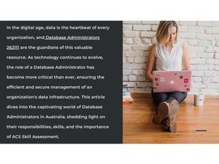 Job Description Of Database Administrator 262111 in Australia | PPT