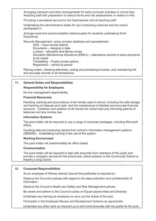 Job description & person specification