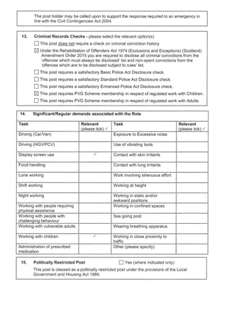 Job description & person specification