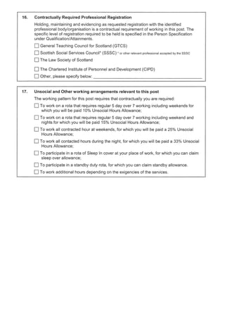 Job description & person specification