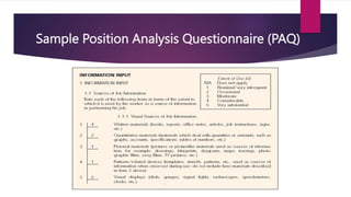 Sample Position Analysis Questionnaire (PAQ)
 