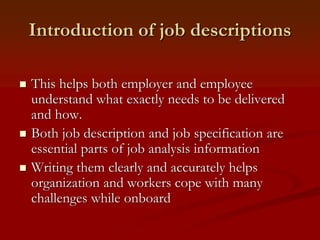 job description and specification importance and practical practices | PPT