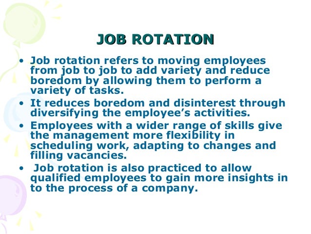 job rotation job enlargement and job enrichment business essay Seven differences between job enlargement and job enrichment are explained here which are job rotation, job engineering, job enlargement, business leave a. job rotation job enlargement and job enrichment business essay Seven differences between job enlargement and job enrichment are explained here which are job rotation, job engineering, job enlargement, business leave a.