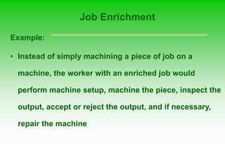 Enrichment Example Job design and job analysis | PPT